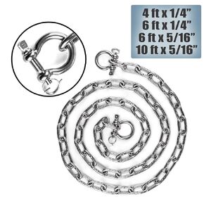 Stainless Anchor Chain with Advanced Lock Ring Shackles Avaiable in 4 Sizes.