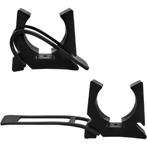 Boat Hook Holders, Black Rubber Spring Clamp Oar & Pole Holders with Rubber Strap, Marine Spring Clips Quick Release Boat Pole Holder Set for Gaff, Anchor Pole, Oar, Paddle, Push Pole, Pack of 2