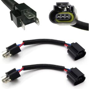 iJDMTOY One Pair 9003 H4 (Male) to H13 9008 (Female) Converter Adapter Socket Wiring Harness Kit