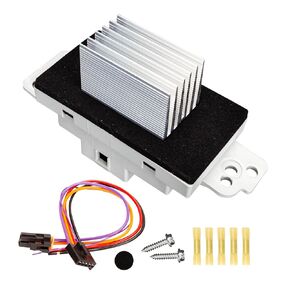 HVAC Blower Motor Resistor Complete Kit with Harness Compatible with Chevy Silverado Tahoe Suburban Trailblazer, GMC Sierra Yukon XL, Buick Allure Replaces 15-81773 89018778 89019351 19260762 RU-631