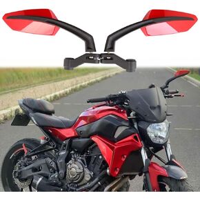 Black Angled Motorcycle Side Mirrors 8/10mm For Honda Grom 125 Kawasaki Z125