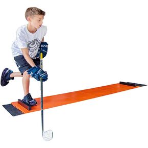 Hockey Revolution Adjustable Sliding Board - Indoor and Outdoor Training Tiles with Stoppers, Booties, Rubber Mat & App - Compact & Portable Shooting and Pass Practice Equipment - My Slide Board Lit
