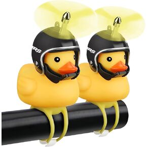 2 Pieces Duck Bike Bells, Rubber Duck Bicycle Accessories, Cute Propeller Handlebar Bicycle Horns for Bike Scooter Motorcycles Car Sport Outdoor