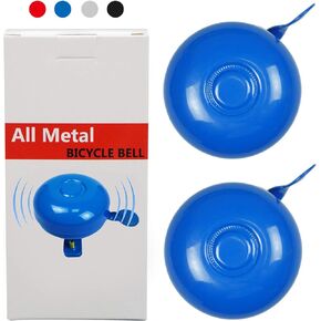 All Metal Bike Bell, 2 Pack Bicycle Bells for Adults Kids Girls Boys, Left Side Mount and Right Handed Bell Fits Handlebars with 22.2mm to 31.8mm Diameters