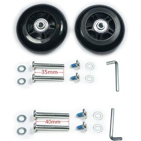 Wear-Resistant Mute Luggage Suitcase Replacement Wheels w/ABEC 608zz Skate Inline Outdoor Skate Repair Kits 2 Wheels Sets