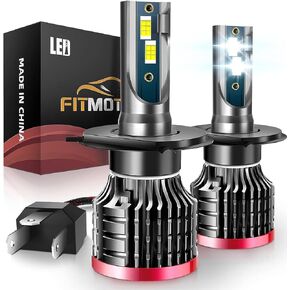 H4/9003 LED Bulbs,80W 16000 Lumens Bright,6500K Cool White LED Fog Light Halogen Replacement IP68 Waterproof, Pack of 2