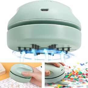 مكنسة كهربائية صغيرة لسطح المكتب، مكنسة كهربائية للوحة المفاتيح بشحن USB مع فوهة مكنسة كهربائية، مكنسة كهربائية صغيرة للمكتب قابلة للفصل والمحمولة، مكنسة مكتبية صغيرة لاسلكية للتنظيف والغبار والفتات والكمبيوتر in Kuwait