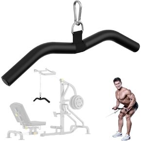 Upgraded LAT Pulldown Bars, 19" LAT Pull Down Bar Attachments for Home Gym, Curl Triceps Press Down Bar Handle LAT Bar Cable Machine Attachment for Pulley System, Rowing LAT Pull Down Bar