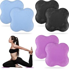 6 Pcs Knee Pads for Yoga Extra Thick Yoga Wrist Pad Yoga Cushion Anti Slip Pilates Support Pad for Men Women Knee Elbow Wrist Hand Exercise Meditation Workout Floor Travel