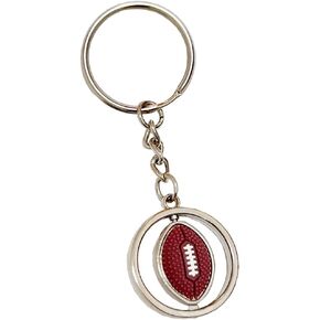 1pcs Rotating Rugby Football Baseball basketball Keychain Backpack Pendant, Bag Decoration Phone Hanging, Boys Sports Metal Key Ring, Carnival Reward Birthday Gift