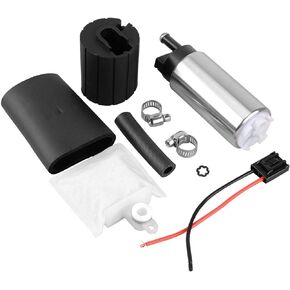 High Flow Electric Intank Fuel Pump GSS342 255 LPH 43PSI with 8 PCS Installation Kit (Black)