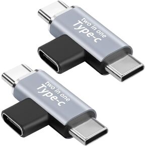 GELRHONR 2 in 1 USB C Adapter,USB Type-C Female to Dual Male Splitter Support 5V3A Fast Charging 3.1Gen1 5Gb Data Transfer for Type-C Devices-2Pack