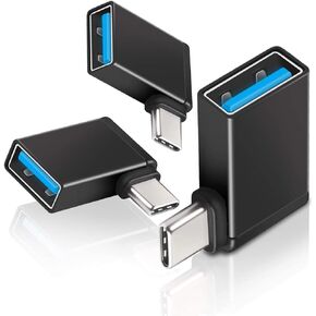UseBean Right Angle USB C to USB Adapter(3-Pack), 90 Degree Type C Male to USB 3.0 Female Converter,Thunderbolt 3 OTG Connector for MacBook Pro/Air, iPhone 15 Pro Max,Galaxy S24/S23/S22