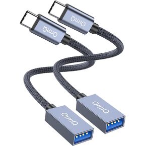 محول USB إلى USBC-C، محول USB C إلى USB نوع C ذكر إلى USB 3.0 أنثى كابل OTG USB إلى USB C محول متوافق مع MacBook Pro/Air، Samsung Galaxy S20/20+ Ultra Note 10 S9 S8