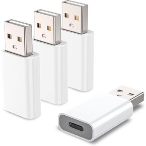 MOSWAG USB to USB C Adapter, USB C Female to USB Male Adapter Compatible with Apple MagSafe Watch 9/8/7/SE/Ultra, for iPhone 15 14 13 12 Mini Pro Max,iPad,Galaxy Note,Pixel,CarPlay,Wall Plug
