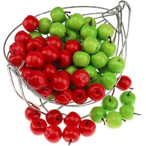 100pcs Artificial Green & Red Apples Fake Fruit Apple Home Party Christmas Tree DIY Decoration Model