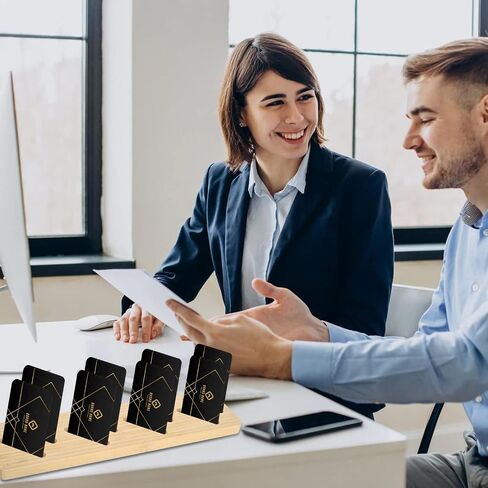 حامل بطاقة العمل العمودي، حامل بطاقة العمل الخشبي مع 8 فتحات للبطاقات، حامل بطاقة سطح المكتب، حامل بطاقة العمل، عرض للمكتب، المدرسة، المنزل in Saudi Arabia