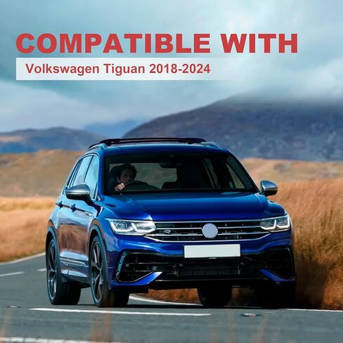 قضبان متقاطعة لحامل السقف مناسبة لسيارات Volkswagen Tiguan 2018 2019 2020 2021 2022 2023 2024 وTaos 2022 2023 2024، قضبان سقف من الألومنيوم قضبان متقاطعة على السطح وقضبان أمتعة كاياك سوداء in Kuwait
