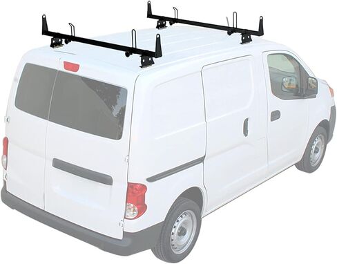 قضبان متقاطعة لسقف الشاحنة الفولاذية موديل X202 من AA-Racks تناسب 2013-On NV200/ 2014-On Transit Connect/ 2013-2017City Express، 2 بار 60 بوصة - أسود in Kuwait