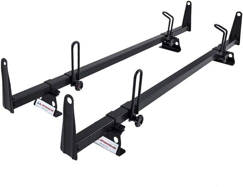 قضبان متقاطعة لسقف الشاحنة الفولاذية موديل X202 من AA-Racks تناسب 2013-On NV200/ 2014-On Transit Connect/ 2013-2017City Express، 2 بار 60 بوصة - أسود in Kuwait