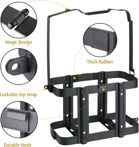 Jerry Gas Oil Can Mount Holder Rack, For 5 Gallons (20 Liters), Strong Welded Durable Structure for automotives, excavators, boats in Saudi Arabia