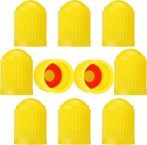 TCPENG® 10PCS Tyre Valve Caps, with O Seal Ring, Universal Stem Dust Covers for SUV, Cars, Bike, Motorcycles, Trucks, Heavy-Duty, Airtight Seal, Screw-On, Easy to Operation (10 PCS Black) in Saudi Arabia