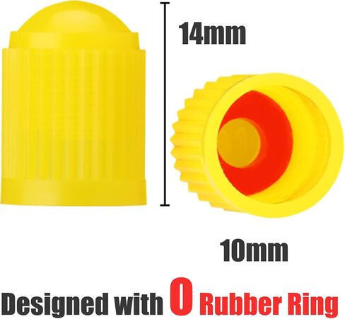 TCPENG® 10PCS Tyre Valve Caps, with O Seal Ring, Universal Stem Dust Covers for SUV, Cars, Bike, Motorcycles, Trucks, Heavy-Duty, Airtight Seal, Screw-On, Easy to Operation (10 PCS Black) in Saudi Arabia