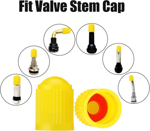 TCPENG® 10PCS Tyre Valve Caps, with O Seal Ring, Universal Stem Dust Covers for SUV, Cars, Bike, Motorcycles, Trucks, Heavy-Duty, Airtight Seal, Screw-On, Easy to Operation (10 PCS Black) in Saudi Arabia