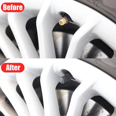 TCPENG® 10PCS Tyre Valve Caps, with O Seal Ring, Universal Stem Dust Covers for SUV, Cars, Bike, Motorcycles, Trucks, Heavy-Duty, Airtight Seal, Screw-On, Easy to Operation (10 PCS Black) in Saudi Arabia