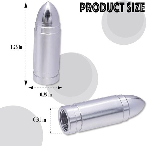 4PCS Bullet Style Tire Valve Stem Caps, Corrosion Resistant, Universal Aluminium Alloy Dustproof Tire Valve Stem Covers for Cars, SUV, Trucks, Bikes, Motorcycles, Bicycles(Black) in Kuwait