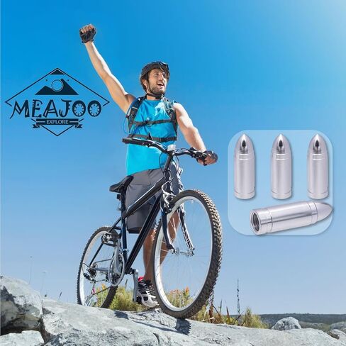 4PCS Bullet Style Tire Valve Stem Caps, Corrosion Resistant, Universal Aluminium Alloy Dustproof Tire Valve Stem Covers for Cars, SUV, Trucks, Bikes, Motorcycles, Bicycles(Black) in Kuwait