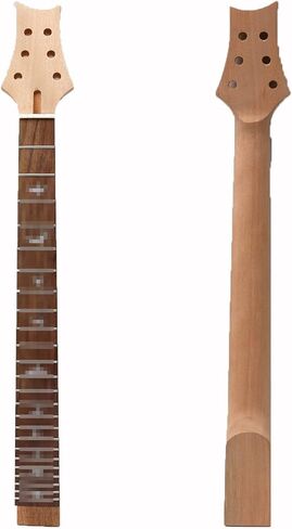 Electric Guitar Neck 24 Fret 25.5 Inch Mahogany Rosewood Bird Inlay Fretboard Guitar Neck Unfinished Set in Heel Guitar Neck Replacement (Bird Inlay) in Saudi Arabia