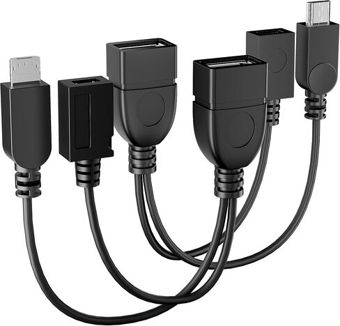 كابل مقسم Micro USB OTG، محول USB صغير 2 في 1 إلى USB (كابل OTG + كابل الطاقة) لعصا النار وبلاي ستيشن كلاسيك والمزيد - عبوتان in Kuwait