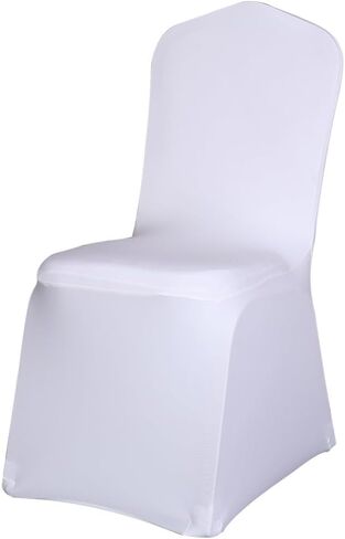 1pc Spandex Stretch Black Chair Covers for Wedding Polyester Flat Bottom Chair Cover Slipcover, Fitted Chair Covers for Party Chair Seat Covers Banquet Chair Decorations in Saudi Arabia