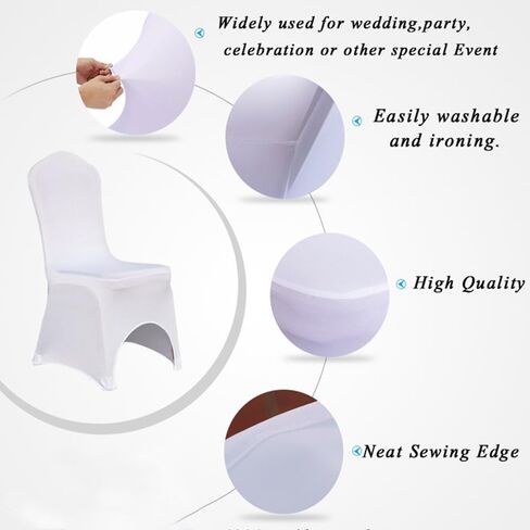 1pc Spandex Stretch Black Chair Covers for Wedding Polyester Flat Bottom Chair Cover Slipcover, Fitted Chair Covers for Party Chair Seat Covers Banquet Chair Decorations in Saudi Arabia