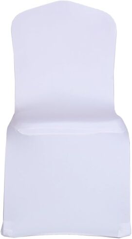 1pc Spandex Stretch Black Chair Covers for Wedding Polyester Flat Bottom Chair Cover Slipcover, Fitted Chair Covers for Party Chair Seat Covers Banquet Chair Decorations in Saudi Arabia