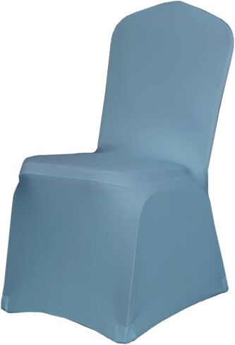 1pc Spandex Stretch Black Chair Covers for Wedding Polyester Flat Bottom Chair Cover Slipcover, Fitted Chair Covers for Party Chair Seat Covers Banquet Chair Decorations in Saudi Arabia