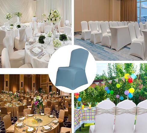 1pc Spandex Stretch Black Chair Covers for Wedding Polyester Flat Bottom Chair Cover Slipcover, Fitted Chair Covers for Party Chair Seat Covers Banquet Chair Decorations in Saudi Arabia