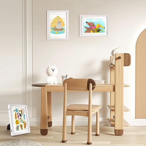 Kids Art Frames, 8.5x11 Front Opening Kids Artwork Frames Changeable,kids art display frame, Holds 80-150Pcs, for 3D Picture,A4 Art-Work,Crafts,Children Drawing,art frames,Wooden ,1PC (white) in Saudi Arabia