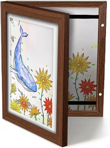 Kids Art Frames, 8.5x11 Front Opening Kids Artwork Frames Changeable,kids art display frame, Holds 80-150Pcs, for 3D Picture,A4 Art-Work,Crafts,Children Drawing,art frames,Wooden ,1PC (white) in Saudi Arabia