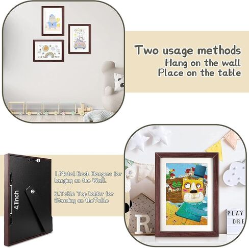 Kids Art Frames, 8.5x11 Front Opening Kids Artwork Frames Changeable,kids art display frame, Holds 80-150Pcs, for 3D Picture,A4 Art-Work,Crafts,Children Drawing,art frames,Wooden ,1PC (white) in Saudi Arabia