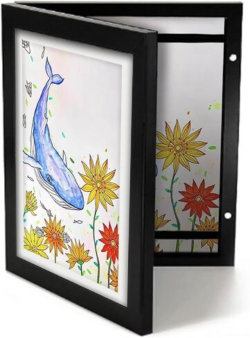 Kids Art Frames, 8.5x11 Front Opening Kids Artwork Frames Changeable,kids art display frame, Holds 80-150Pcs, for 3D Picture,A4 Art-Work,Crafts,Children Drawing,art frames,Wooden ,1PC (white) in Saudi Arabia