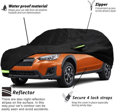 YIXIN Waterproof Car Cover for 2014-2022 Infiniti QX80 Car Cover Custom Fit 100% Waterproof Windproof Strap & Single Door Zipper Bands for Snow Rain Dust Hail Protection in Kuwait