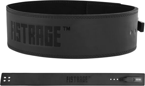 FISTRAGE Lever Buckle Weight Lifting Leather Black Belt Gym Back Support for Men & Women Training Fitness Exercise for Tough Workouts | Power Lifters | Supports Lumber Lower Back in Saudi Arabia