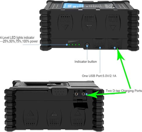 بطارية Miady 220Wh 15000mAh V Mount V-Lock متوافقة مع كاميرا فيديو سوني الرقمية وكاميرا الفيديو والبث البديل لكاميرات DSLR، وإضاءة LED، وشاشة، وBMCC، وHDCAM، وXDCAM (يتضمن شاحن شريط D) in Kuwait