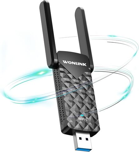 محول USB WiFi للكمبيوتر المكتبي، AX1800 5G/2.4G USB 3.0 WiFi Dongle محول شبكة WiFi 6 لاسلكي لأجهزة الكمبيوتر المحمول المكتبية، هوائي مزدوج 5dBi عالي الكسب، أمان WPA3، يدعم Windows 11/10 in Saudi Arabia