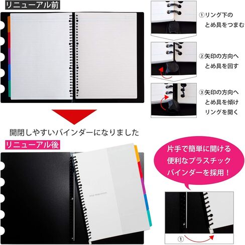 Maruman F483A Loose Leaf Binder, A4, Five Chart, 30 Holes, Black in Kuwait