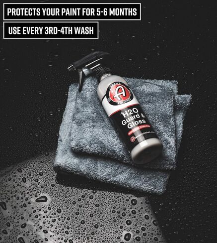 Adam's Polishes H2O Guard & Gloss (16oz) - طبقة علوية هجينة لتفصيل السيارة، مانع تسرب السيليكا، شمع وملمع السيارة تفاصيل سريعة | بعد غسيل السيارة، يغلق ويلمع ويحمي جميع الأسطح الخارجية in Kuwait