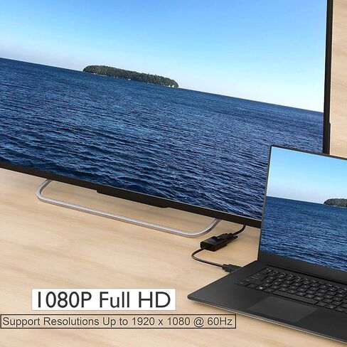محول GE USB-C إلى HDMI، دقة 4K عند 60 هرتز، متوافق مع HDTV و4K UHD، عرض من أجهزة USB-C إلى شاشات HDMI 2.0، وصلة USB من النوع C قابلة للعكس، 6 بوصة، أسود، 38600 in Saudi Arabia