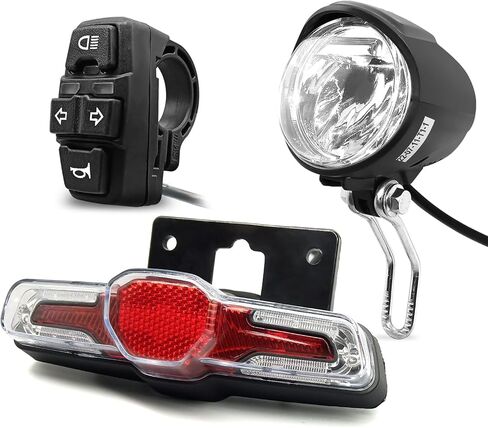 Ebike Light Collection with QD139 Frontlight DC50 Taillight DK226 Switch Cable Use for Warning Light Turn Signal and Horn in Kuwait